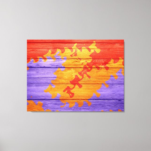 Mosaic Abstract Pastel Wood Canvas Print (Front)