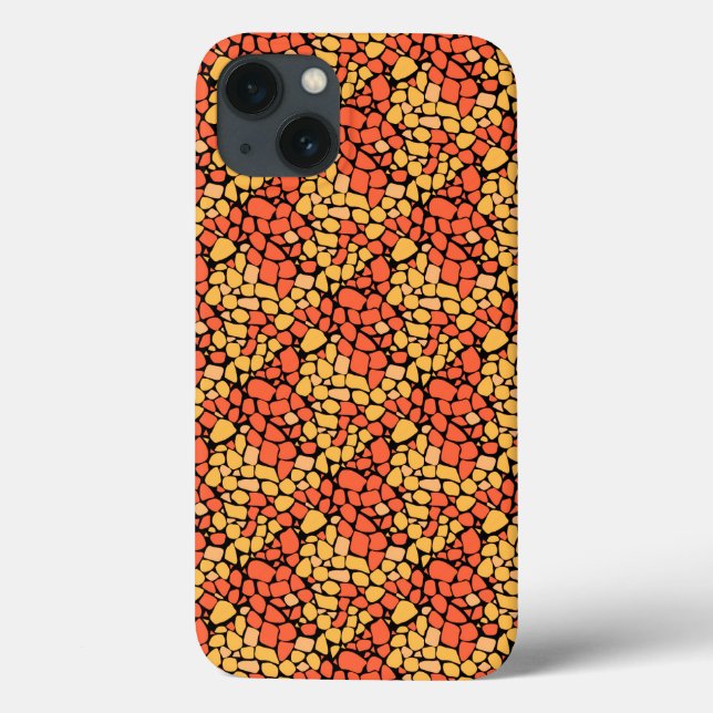 Mosaic abstract pattern tile yellow orange black Case-Mate iPhone case (Back)