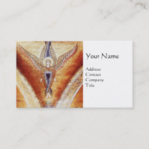 MOSAIC ANGEL MONOGRAM Brown White Business Card