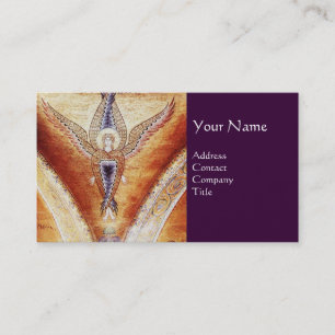 MOSAIC ANGEL MONOGRAM Purple Business Card