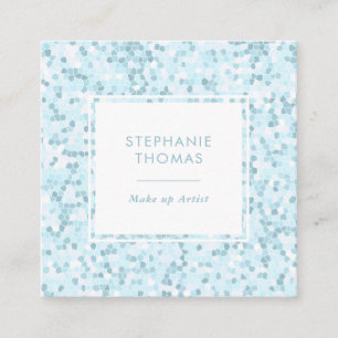 Mosaic aqua blue pattern square business card