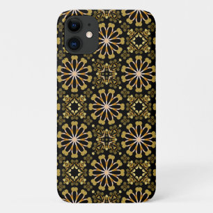 Mosaic Arabesque Gold and Black Geometric Pattern Case-Mate iPhone Case