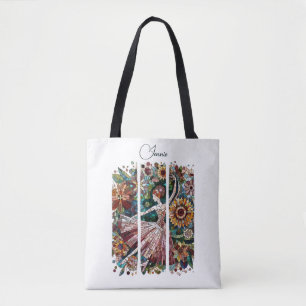 Mosaic Art Ballerina Brushstroke Frames Personaliz Tote Bag