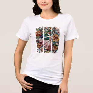 Mosaic Art Ballerina Stained Glass Brush Stroke Tri-Blend Shirt