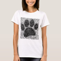 Mosaic Art Dog Paw Print In Black And White