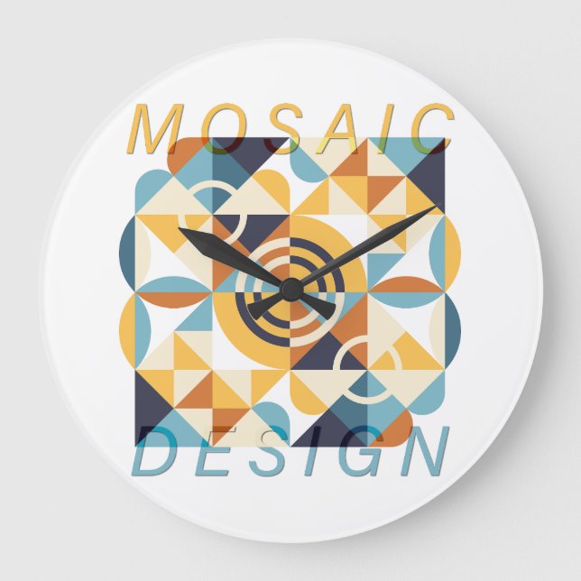 Mosaic Art Pattern Large Clock (Front)