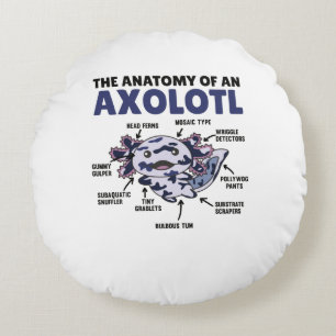 Mosaic Axolotl Explanation Anatomy Of An Axolotl Round Cushion
