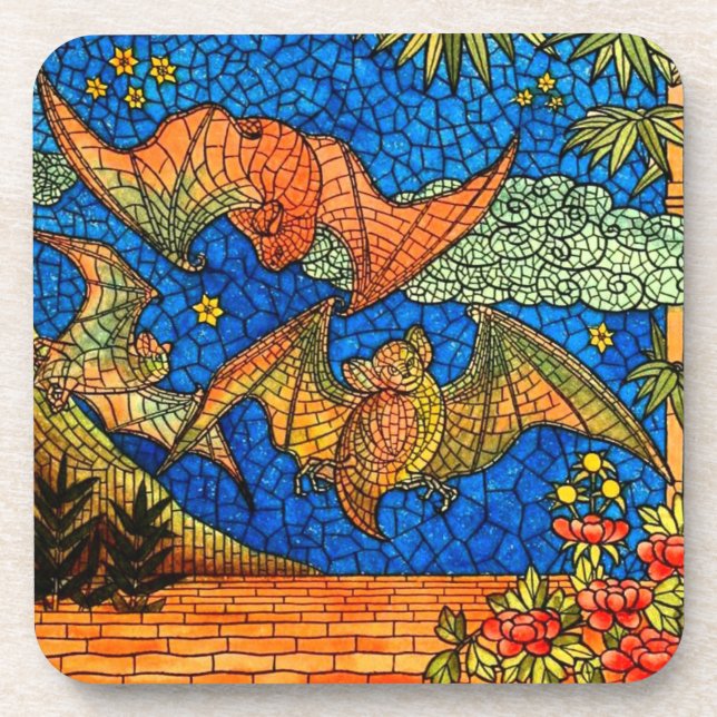 Mosaic bat coaster (Front)