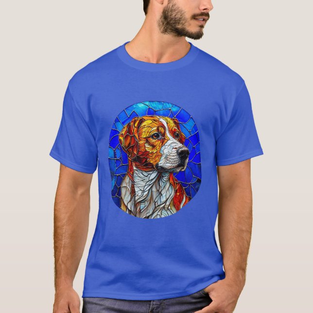 Mosaic Beagle Dog Portrait For Pet Lovers 🐶 T-Shirt (Front)