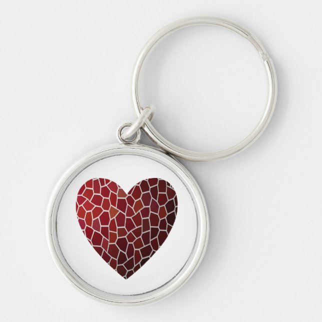 Mosaic Beating Heart Keychain (Front)