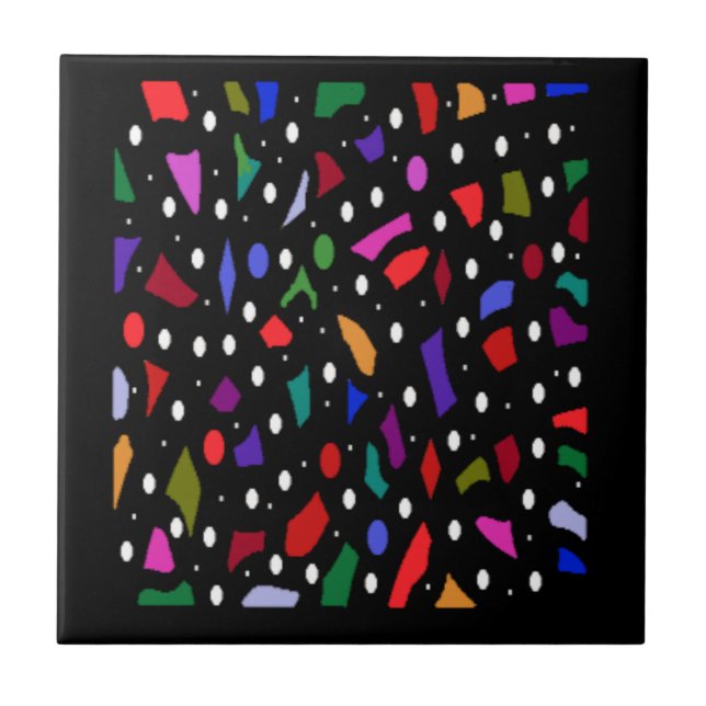 Mosaic bits and pieces pattern art    tile (Front)