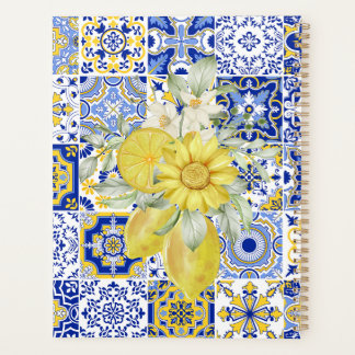 Mosaic Blooms in Blue and Yellow Planner