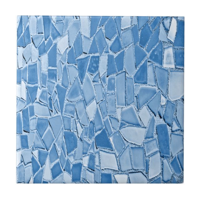 Mosaic Blue And White Ceramic Tile (Front)