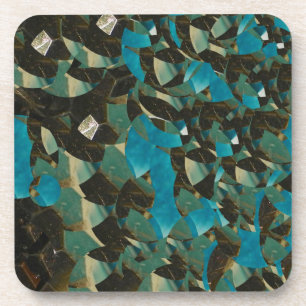 Mosaic Blue Cork Coaster