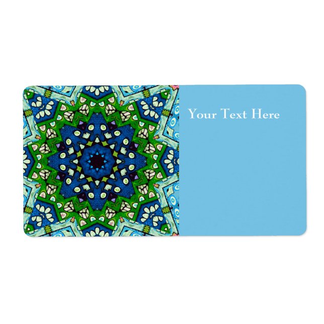 Mosaic Blue Green Hippie Boho Mandala (Front)