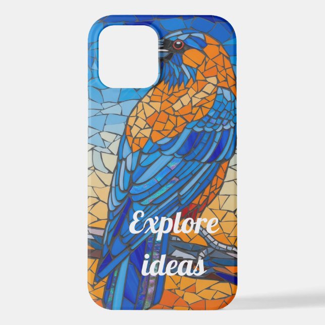 Mosaic Bluebird Inspiration iPhone Case (Back)