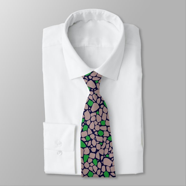 Mosaic brown green abstract tile tie (Tied)