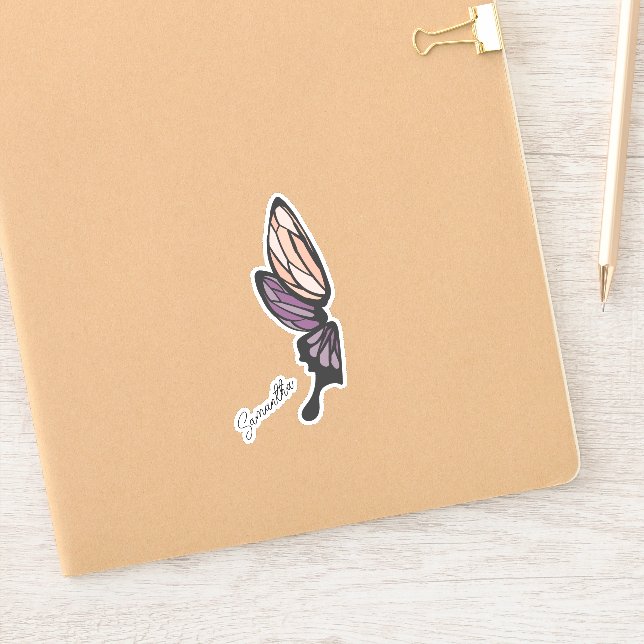 Mosaic Butterfly Custom Name (Notebook)