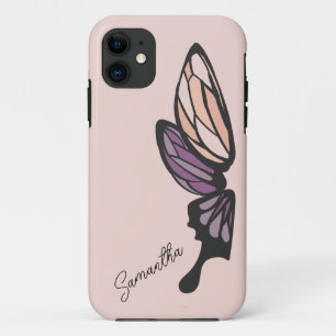 Mosaic Butterfly Custom Name Case-Mate iPhone Case