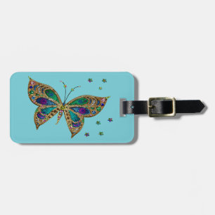 Mosaic Butterfly Luggage Tag