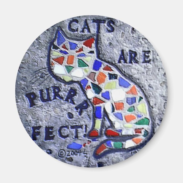 Mosaic Cat Magnet (Front)