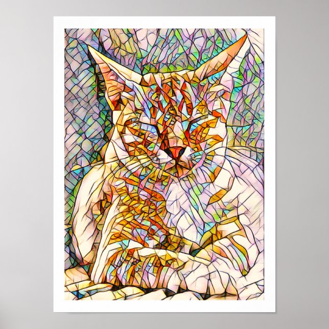 Mosaic Cat Poster (Front)
