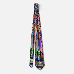 Mosaic Christmas Tree Holiday Neck Tie