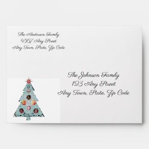 Mosaic Christmas Tree with Family Photos  Envelope