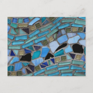 mosaic coloured glass stone art postcard