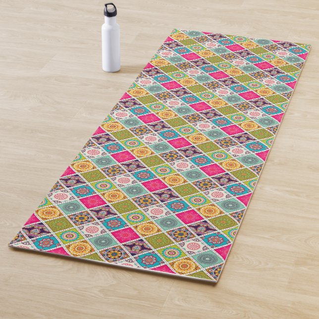 Mosaic colourful Moroccan vibrant energetic art Yoga Mat (In Situ)