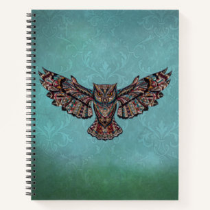 Mosaic colourful Owl Notebook