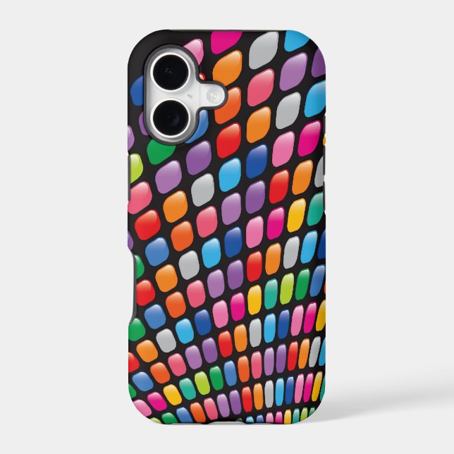 Mosaic Colourful Warp Rainbow Dots Abstract Mod Ar (Back)