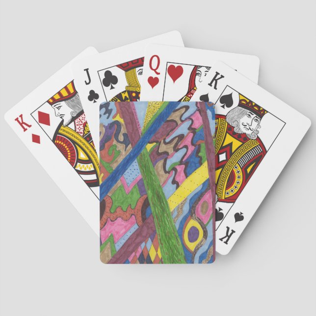 "Mosaic Cross Roads" Abstract Art Playing Cards (Back)