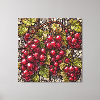 Mosaic Currant With Natural Artistic Elements Canvas Print