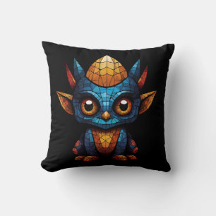 Mosaic cute little figure cushion