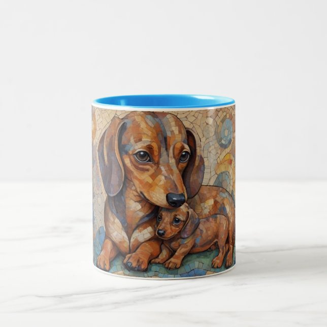 Mosaic Dachshund Coffee Mug (Center)
