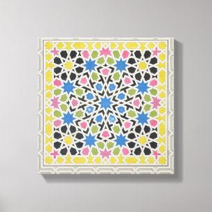 Mosaic design from the Alhambra, from 'The Arabian Canvas Print