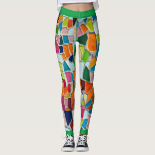 Mosaic Designes with Green Leggings