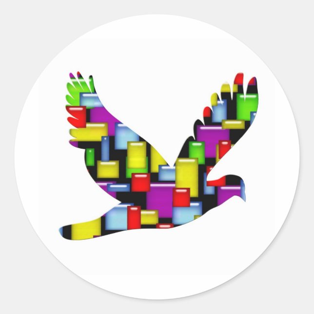 mosaic dove classic round sticker (Front)