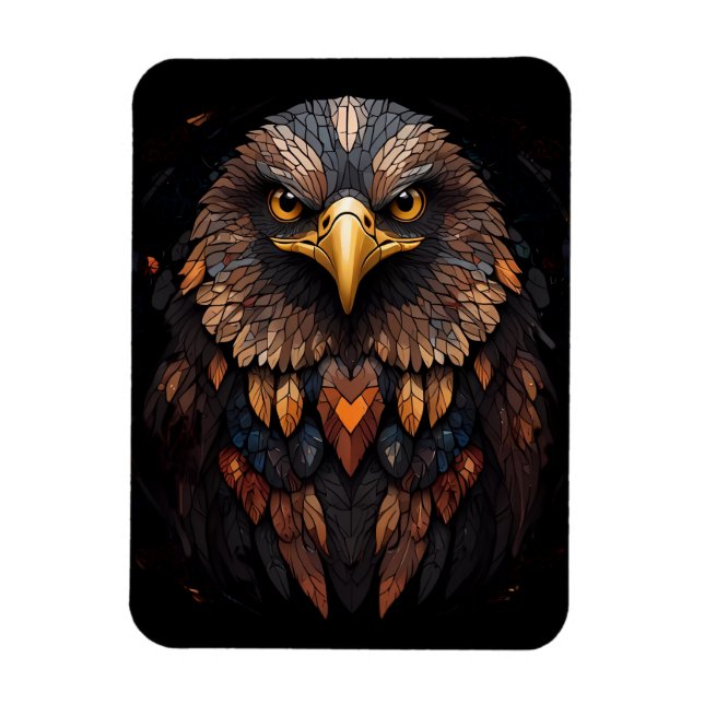 Mosaic Eagle Portrait  Magnet (Vertical)