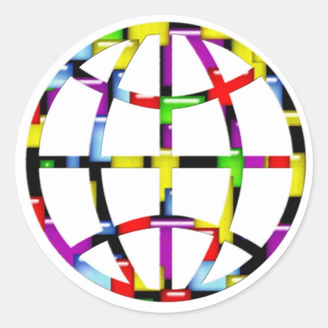 mosaic earth classic round sticker (Front)