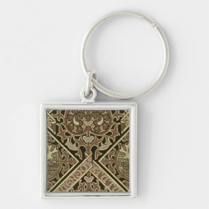 Mosaic ecclesiastical wallpaper design key ring