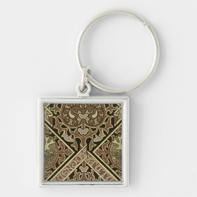 Mosaic ecclesiastical wallpaper design key ring (Front)