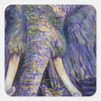 Mosaic elephant square sticker