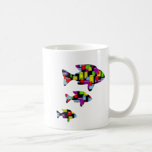 mosaic fish coffee mug
