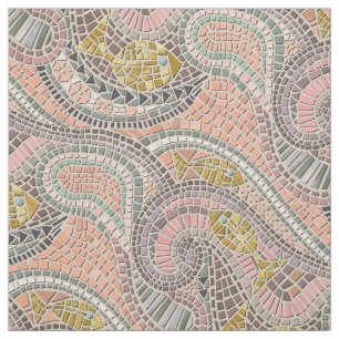 mosaic fish pastel fabric