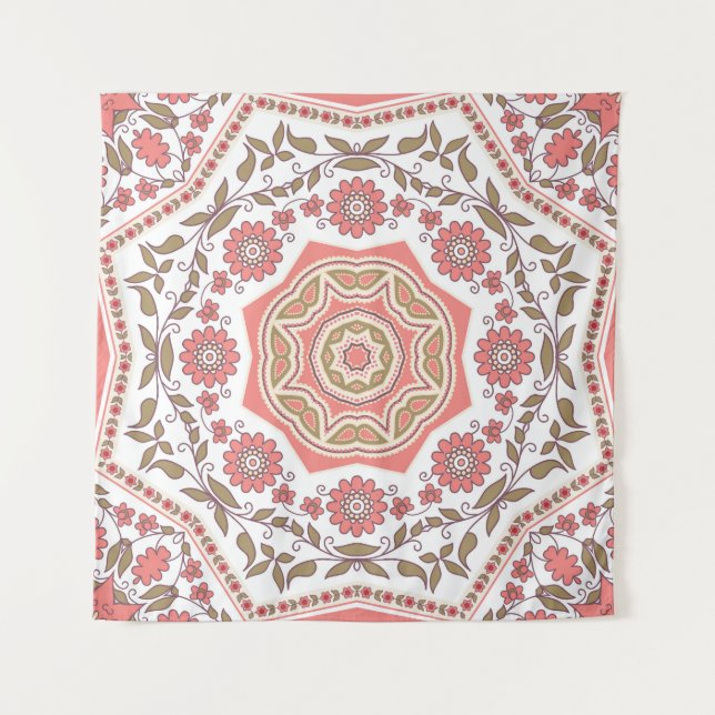 Mosaic Floral Star: Seamless Pattern Tapestry (Front)