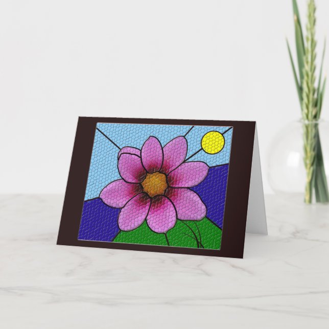 Mosaic Flower Greeting Card (Front)