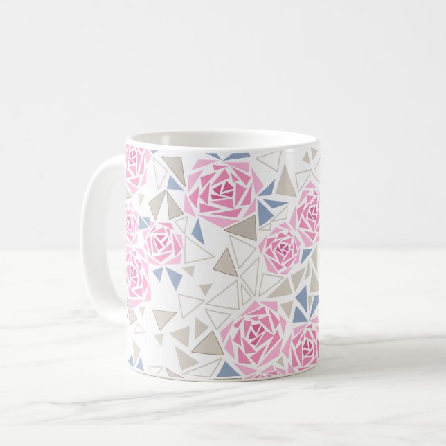 Mosaic, flowers coffee mug (Front Left)