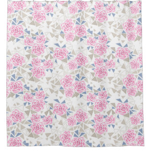 Mosaic, flowers shower curtain